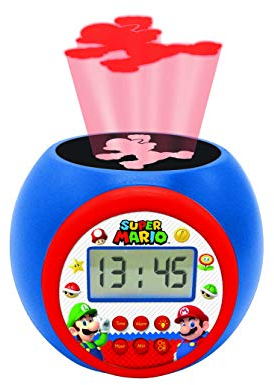 Lexibook - Nintendo Super Mario Réveil-projecteur, avec Fonction Alarme et répétition Snooze, veilleuse avec minuterie, écran LCD, à Piles, RL977NI