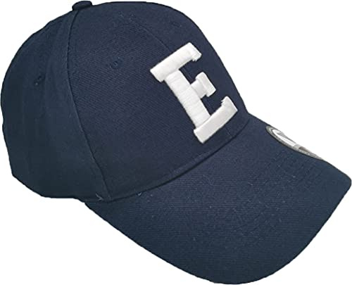 4sold Barn pojke flicka 3D-hatt sport alfabet bomull marinblå keps justerbar baseball sport skola, Barn marinblå E, en storlek