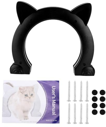 Katzen Innentür Süße Katzenkopf förmige Haustiertür für Innentüren Lochpass Passt zu Hohlen Innentüren oder Massiven Innentüren