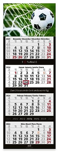 GEIGER-OFFICE 4-Monats-Wandkalender 2026 Fußball Großformat 33 x 90 cm mit attraktivem Fußball-Bildmotiv