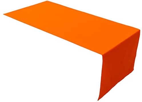 Lemos Home Hochwertiger Tischläufer Tischwäsche aus 100% Baumwolle Kollektion Konzept, Farbe & Größe wählbar (Tischläufer - 30x100cm, Orange)