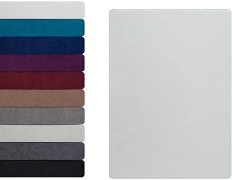 Frottee Boxspringbett Spannbettlaken Spannbetttuch 180 - 200 x 220 cm, Bettlaken 80% Baumwolle - 20% Polyester, Kuschelig Weich und Warm, Matratzen bis 35 cm, OEKO-TEX MADE IN GREEN, Weiß