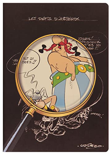 Clairefontaine 813026C - Notizbuch Asterix 4, mit Fadenbindung DIN A4, 32 Blatt liniert, Motiv skizziert mit Lupe, 1 Stück