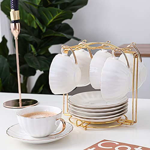 Espresso Tassenhalter Teetassen-Aufbewahrungsregal Hzcoffee Einfach Korrosionsschutz Stahl Ständer Rack Für 6 Kaffeetassen Tassenbaum Display Stand Tee Tasse Becher abnehmbarer Getränkehalter