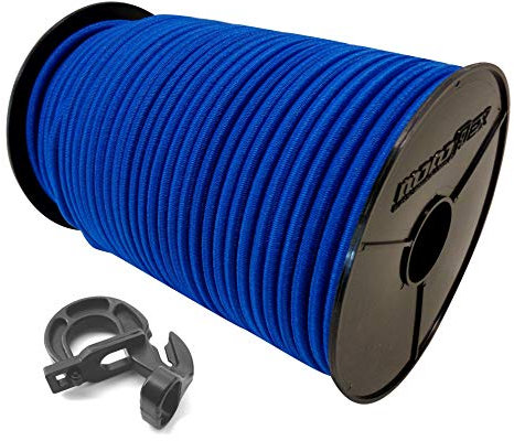 10mm 10m Expanderseil Gummiseil + 10 Easyfix Haken mit PE Mantel Gummileine Planenseil Seil Plane in Blau