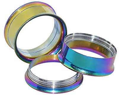 Lieson Piercing Ohr Plug Tunnel, 2 Stück Flesh Tunnel Edelstahl Bunt Creolen 16mm Ohr Plug Bunt
