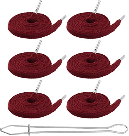 Mandala Crafts Maroon Drawstrings Replacement Draw Cord for Sweatpants Waist - 6 55 Inch Cotton Flat Drawstring Cord Hoodie String Replacement & Threader