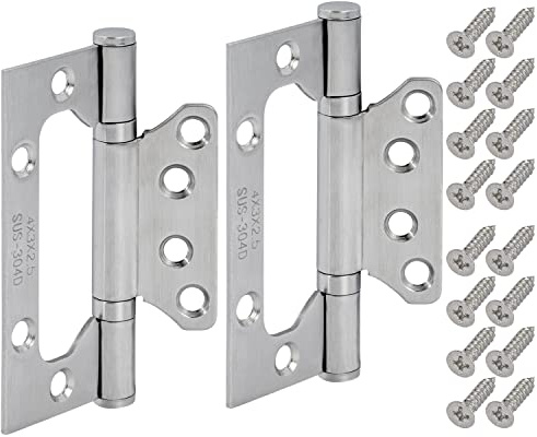 Stahlia Scharniere klappbar Türscharniere 100mm (1 Paar) Türscharnier Edelstahl schmale Montagefläche Türband Scharniere Gartentor Federscharnier Beschläge Klappscharnier