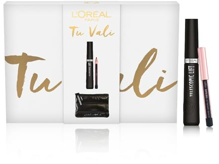 L'Oréal Paris, Geschenktasche mit extra schwarzer Mascara und Mini-Bleistift-Eye, für definierte Looks und längere Wimpern, mit exklusivem Kulturbeutel