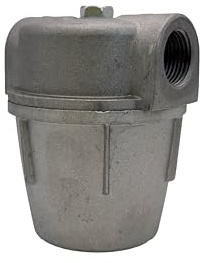 Oil Filter Bowl - 3/8 Aluminium Oil Line Filter Bowl for Oil Tanks and Oil Central Heating Systems. Filtered to 40 Micron. Oil Tank Filter and Central Heating Filter
