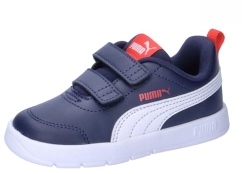 PUMA Courtflex V3 V Inf, Sneaker Unisex bebé, Navy White Red, 23 EU
