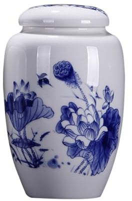 MAGICLULU carrito de té de cerámica tarro de galletas chino encimera botes de cocina decoración vintage bote de almacenamiento doméstico suministro de té multifunción Decorar colocar envase