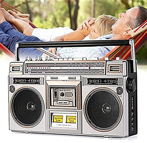 Kassettenradio, Retro-CD-Player-Boombox, AM/FM-Radio-Lautsprecher Und Kopfhöreranschluss, Unterstützt SD/USB-Eingang, Radio-Lautsprecher Und Kopfhöreranschluss, Klassischer 80er-Jahre-Stil