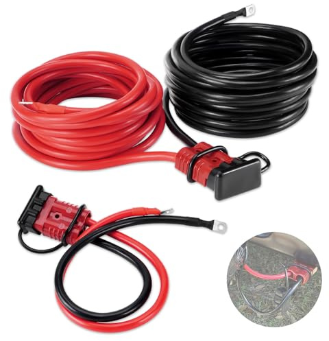 24 FT Quick Disconnect Winch Power Cable, 4 Gauge 4 AWG Copper Wiring | Heavy Duty Quick Disconnect Cables