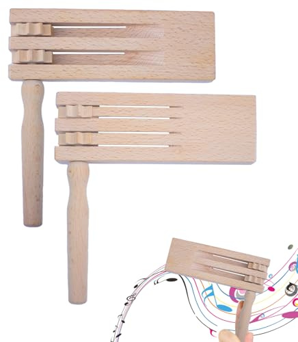 2 piezas de madera de trinquete de madera, doble trinquete de madera, sonajero de madera, instrumentos musicales para niños, para juegos, fiestas, eventos, eventos deportivos