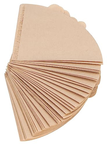 100 Pièces Papier Filtre à café, Filtre à café Jetable en Pâte de Bois, Forme Cône Alimentaire pour Maison ou Bureau