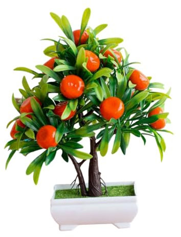 Cabilock Simulation Fruit Tree Mit Topf Realistischer Fake Für Dekoration Im Innen Und Außenbereich Künstliche Pflanzen Für Büro Und Veranstaltungen Bonsai Stil Mit Lebensechten