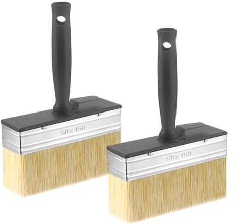 2PCS Deck Paint Brush Set,6 Block Brush Set,Fence Paint BrushesShed and Fence Brush, Masonry Paint Brush, Wallpaper Brush for Wood Timber Block Gloss Wall Furniture Painting