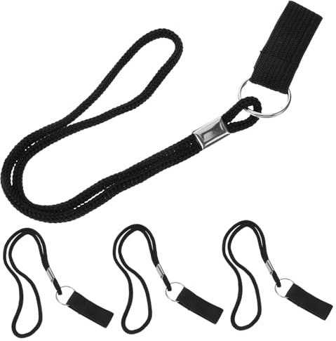 TOKIDNY 4 Stück Krückenseil des Alten Mannes Rohrschlaufe Anti-Verlust-spazierstock-lanyards Anti-verlorene Gurte Wiederverwendbarer Stockgurt Handschlaufe Für Den Gehstock Black Polyester