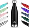 Mont-Clair H2O Stainless Steel Water Bottle, Vacuum Insulated - BPA Free, 12h Hot & 24h Cold Drinks, Metal Water Bottle 750ML Leakproof, Ideal for Adult, Kids, Running - Black