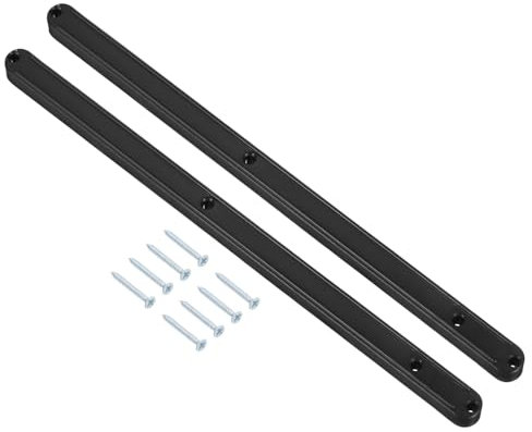 sourcing map Drawer Slides, 4Set 300mm - Plastic Drawer Rails with Screw, Side Mounted Grooved Guide Rail for Cabinet Drawer Bedside Table Wardrobe Dresser (Black)