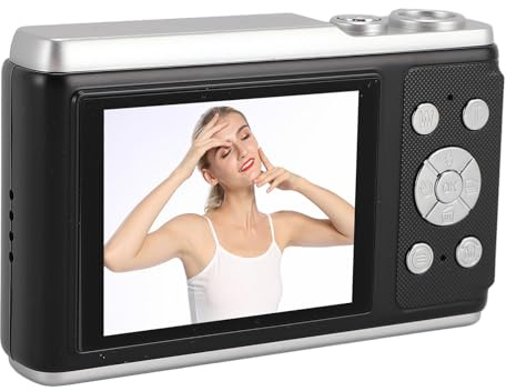 Annadue Cámara Digital 4K, Cámara Digital Retro CCD Cámara Vlogging de 50MP con Pantalla de 2,83 Pulgadas, Zoom Digital 16X, Antivibración, Linterna Incorporada para Principiantes, (Black)