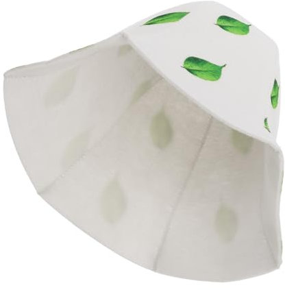 SOESFOUFU Light Green Sauna Hat Thickened Non-Woven Cap for Men Women Water-Absorbent Shower for Steam Rooms and Russian Saunas Unique Leaf Print Design