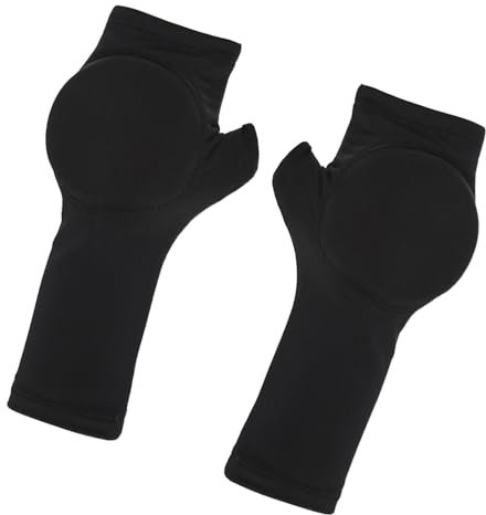 Skating-Handschuhe, Eissport-Handsicherheitsausrüstung, gebürstetes Nylon und Schaumstoff, Farbe: Schwarz, Erwachsenen-Eiskunstlauf-Handpolster, Schutzabdeckung für Sport, 1 Paar