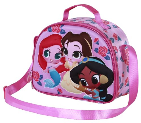 Disney, Bolsa Portamerienda 3D Unisex Kids, Rosa Princesas, One size