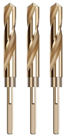 Yurleer HSS Kobalt-Bohrer, 20 mm, reduzierter Schaft, Spiralbohrer für Metall, Edelstahl, Aluminium, Holz, Kunststoff, Nichteisen usw.