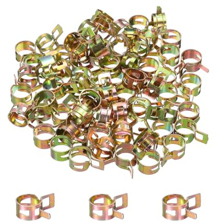sourcing map ID 12mm 1/2 Inch Fuel Line Hose Clips, Pipe Spring Hose Clamp,Low Pressure Air Clamp, Water Pipe Air Tube Vacuum Hose Clips Fastener Pack of 60