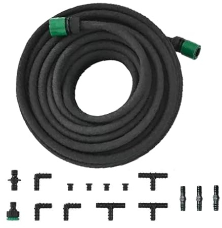 Tropfschlauch Set, Perlschlauch für Bewässerung Gartenschlauch für Tropfbewässerung Perlschlauch Gartenbewässerung Gartenschlauch für Wasserschlauch, Gärten, Rasen, Terrassen 15M