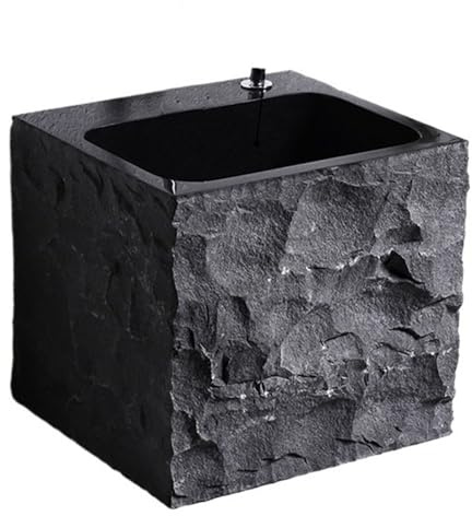 Stazione di Lavaggio in Pietra Grezza Quadrata con Kit di Scarico, lavello da Lavanderia da Pavimento, lavello da Giardino Intagliato a Mano, Rubinetto opz,A-One Size