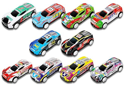 Aufziehauto, 10 Stück Mini Rennauto Set aus Metall, 6.8 cm Länge darda auto, Zufällige Auswahl für Mädchen und Jungen, Spielzeugautos für Indoor- und Outdoor-Spaß, Kreativität des Kindes Anregen