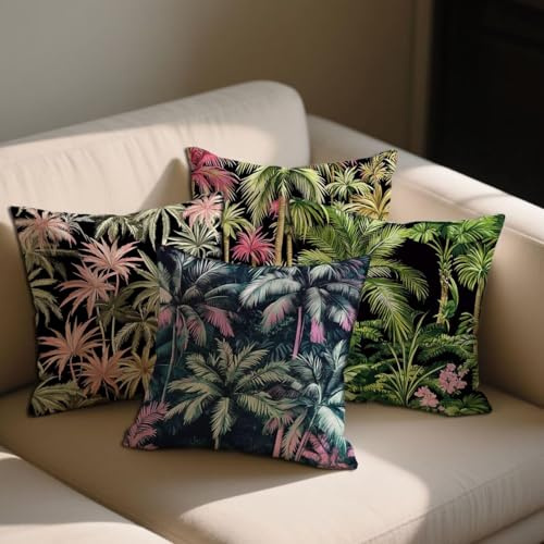 Piante Tropicali Cuscini da Esterno Impermeabili 30x30 cm Federe Cuscini Foglia Decorativi Copricuscini Set da 4 Impermeabili Velluto Copricuscini per Giardino Esterno Balcone Decor Regalo b-1178