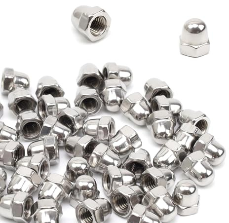 MUNTE 50 Stück Hutmuttern M8 Edelstahl, Sechskant-Hutmuttern Edelstahl, Hutmuttern für Schrauben M8, Einheitliche Tonhöhe, für Maschinen, Autoteile, Möbel, Ersatzteile