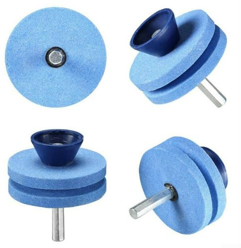 Durashmall Aiguiseur de tondeuse à gazon pour perceuse manuelle électrique - Outil d'affûtage portable pour motoculteurs rotatifs et tondeuses à faucille 5,6 x 5,6 x 6,4 cm