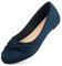 MaxMuxun Navy Soft Leather Insole Lightweiht Casual Dress Ballet Ballerina Dolly Pumps Women Flats with Bowtie Suede Shoes for Women Size 5 UK / 38 EU