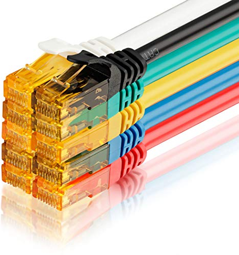 SEBSON Ethernet Kabel 1,5m CAT 6, Gigabit LAN Patchkabel, 1000Mbit/s, U-UTP Netzwerkkabel, RJ45 Stecker für Router, PC, SMART TV, NAS, 10er Set bunt