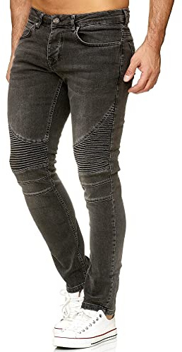 Tazzio Jeans Biker en Denim pour Hommes - Look Destroy - Slim Fit