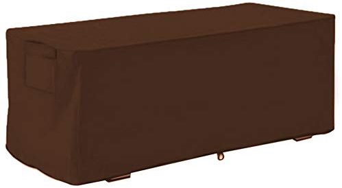 Terraza Cubierta de la Caja, 123 * 62 * 55CM 210D Cubierta Impermeable de la Caja de Cubierta a Prueba de la Caja de Almacenamiento de jardín de Tela Oxford (Brown)