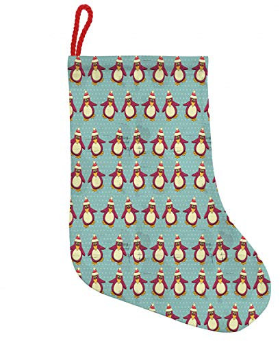 ABAKUHAUS Weihnachten Hängende Nikolausstiefel Weihnachtssocken, Lustige Arctic Penguins, Weihnachtsstrumpf zum Aufhängen, 25x35cm, Mehrfarbig