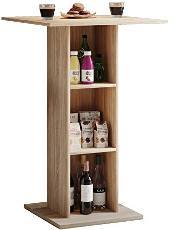VCM Holz Bartisch | Stehtisch | Maße ca. H. 108 x 70 x 70 cm | hoher Tisch - Standos