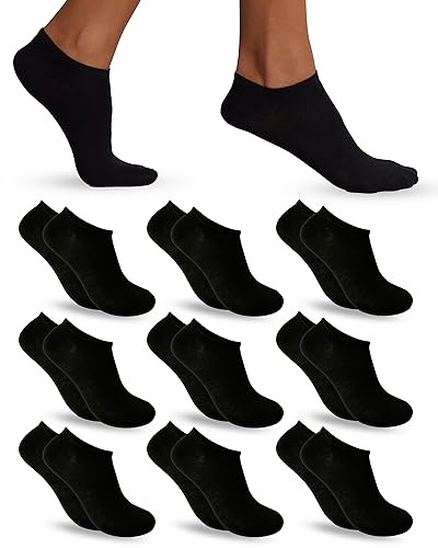 9 Pares Calcetines Cortos Unisex de Algodón con 200 hilos para Uso Diario