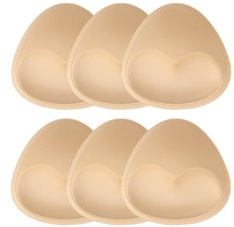 Imbottiture Reggiseno,3 Paia Pad di Reggiseno Bikini Imbottiture Reggiseno Inserti Rimovibile Triangolo Push Up Inserti Reggiseno per Sportivo Costumi da Bagno Donna