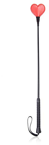 Yikoly Peitsche sex Leder Gerte SM Fetisch Flogger Spanking Paddle sex sm Lange Rot Herz Slave Cosplay Halloween Kostüm Sexspielzeug für Paare Adults -60CM