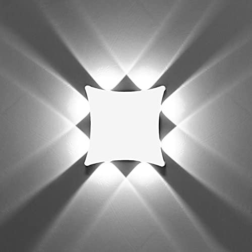 KAWELL 8W Moderno Applique da Parete LED Lampada da Muro Impermeabile IP65 Alluminio Lampada da Parete LED Interno Esterno per Camera da Letto Bagno Soggiorno Scale Corridoio Ingresso