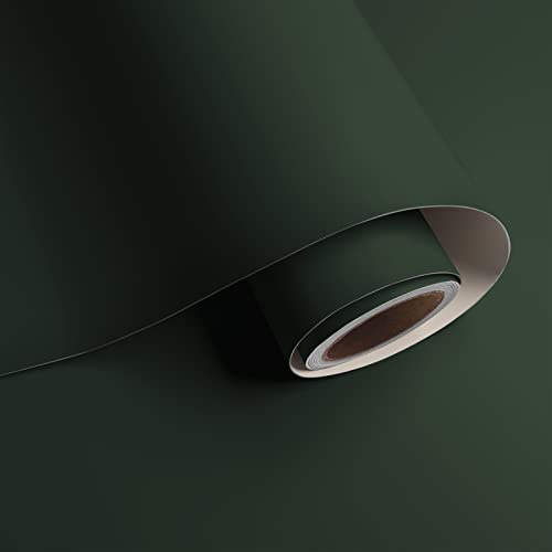 VaryPaper Klebefolie Dunkelgrün 40cm×8m Tapete Selbstklebende Folie Matt Möbelfolie Grün Wandtapete Badezimmer Küchentapete Abwaschbar Wandpapier Schlafzimmer Tapeten Wohnzimmer Schrank Küche Wand