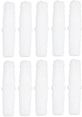 10 Pièces en Plastique Tuyau Raccord Barbelé Droit égal Barbelé épisseuse Raccord Tuyau Tuyau Joint Union Adaptateur pour Air Eau Carburant Blanc(14-14mm through)