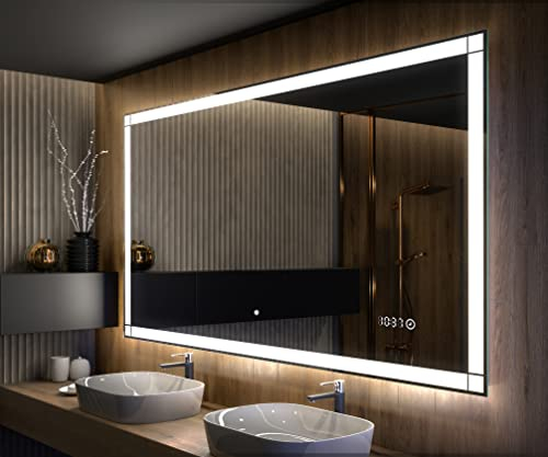 Artforma Badspiegel mit Beleuchtung - Led Spiegel Bad - 120x90 - Badezimmerspiegel Nach Maß - auf Individuelle Bestellung Gefertigt - Modernes Design - Ohne Rahmen
